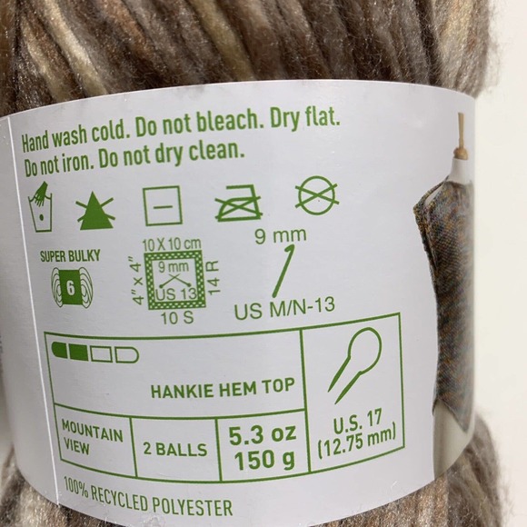 Loops & Threads Yarn Eco Cozy Watercolors "Forest Mushroom" - 290 Yards Lot of 2 - Picture 5 of 6